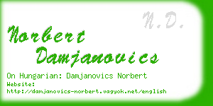 norbert damjanovics business card